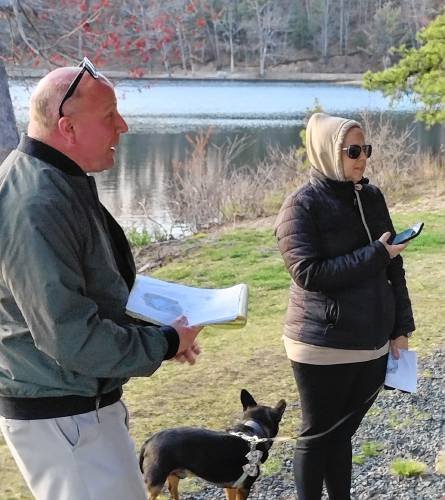 Athol Planning and Development Director Eric Smith and Open Space and Recreation Commission Chair Paula Robinson at Tuesday's meeting at Silver Lake Park.